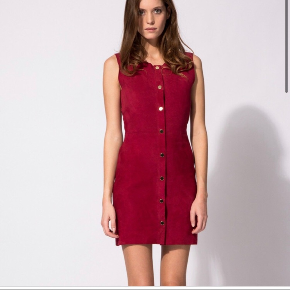 Maje red button up dress
